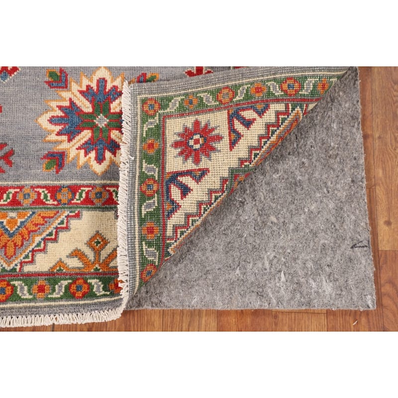 Geometric Kazak Rug Handmade Foyer Wool Carpet - 2'9" x 4'0"
