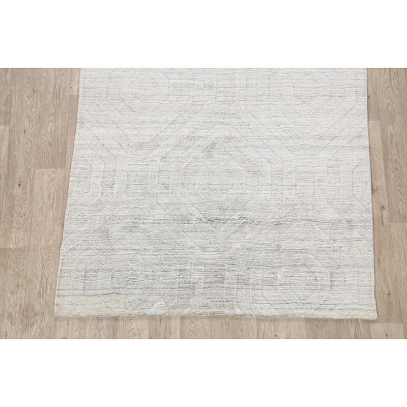 Contemporary Geometric Gabbeh Oriental Area Rug Wool Hand-knotted - 4'10" x 7'8"
