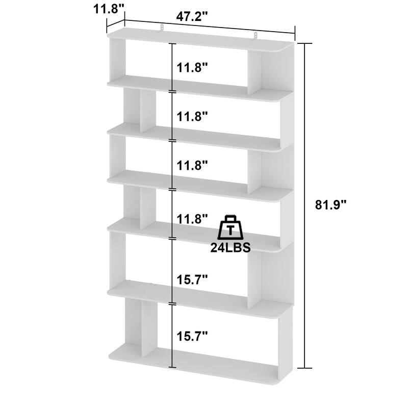 81.9"H Bookshelf Unique Side Table and Bookcases Room Divider Bookcase
