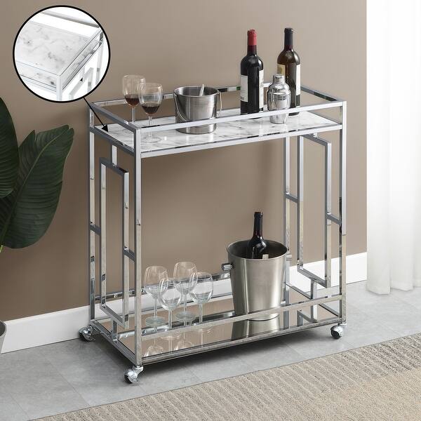 Convenience Concepts Town Square 12 in. W Chrome 3 Tier Bookcase S14