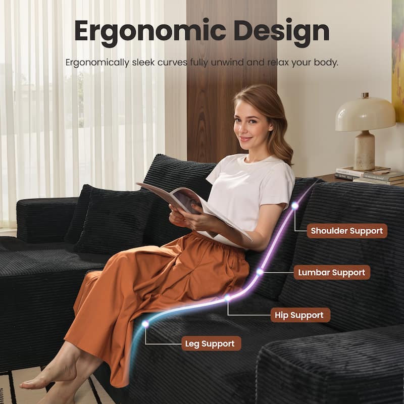 ​​OVIOS Lazy Chaise Lounge Sofa with Ottoman​