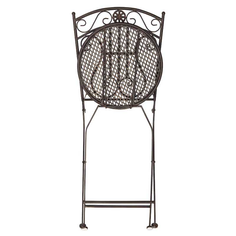 SAFAVIEH Outdoor Hailie Victorian Iron 3-Piece Patio Bistro Set. - 28"W x 28"D x 30"H