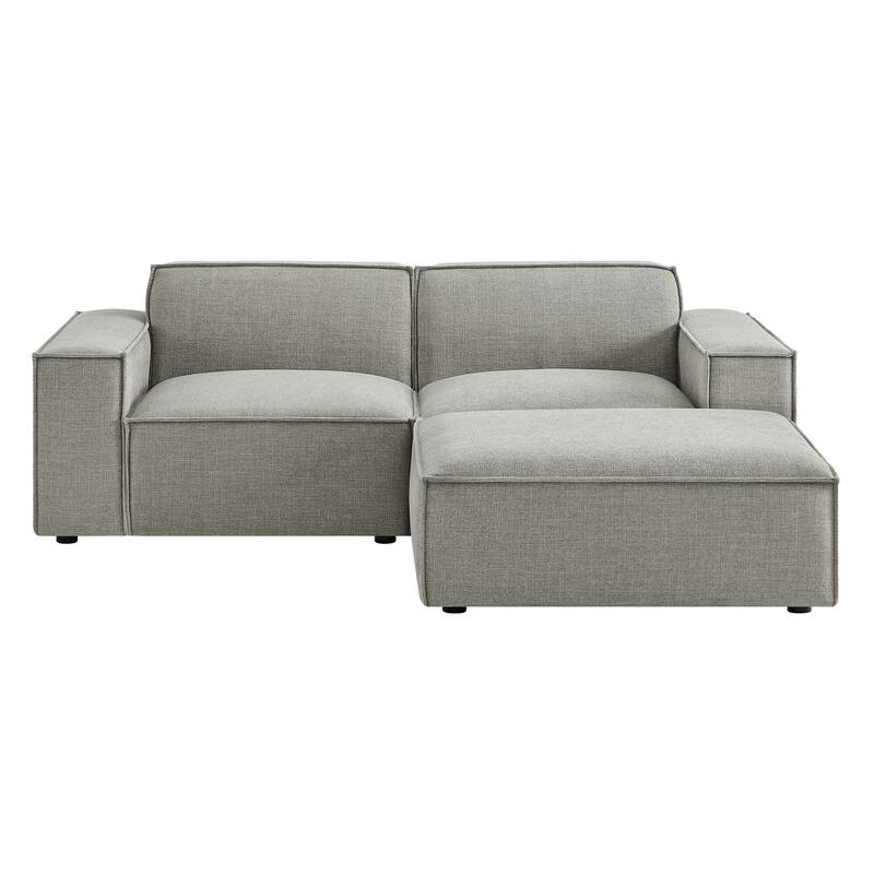 Restore 3-Piece Performance Fabric Upholstered Modular Loveseat with Ottoman