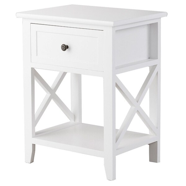 Shop Costway End Bedside Table Nightstand Drawer Storage ...