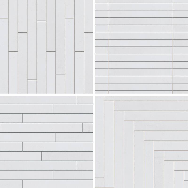 Merola Tile Tucson Total White 1-7/8" x 17-3/4" Porcelain Floor and Wall Tile
