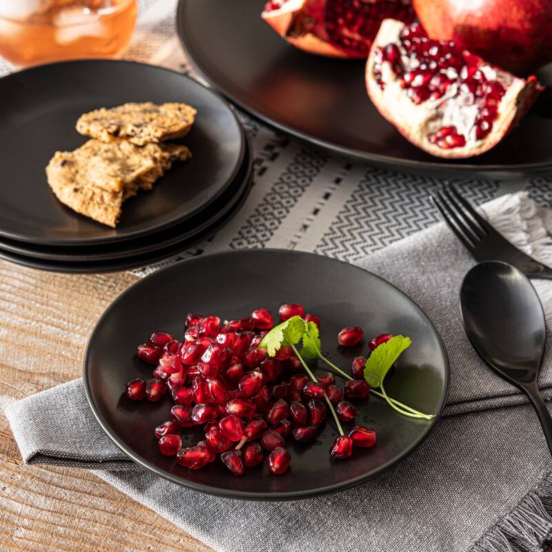 over&back Coupe Semi-Matte Stoneware Appetizer Plates, Set of 4