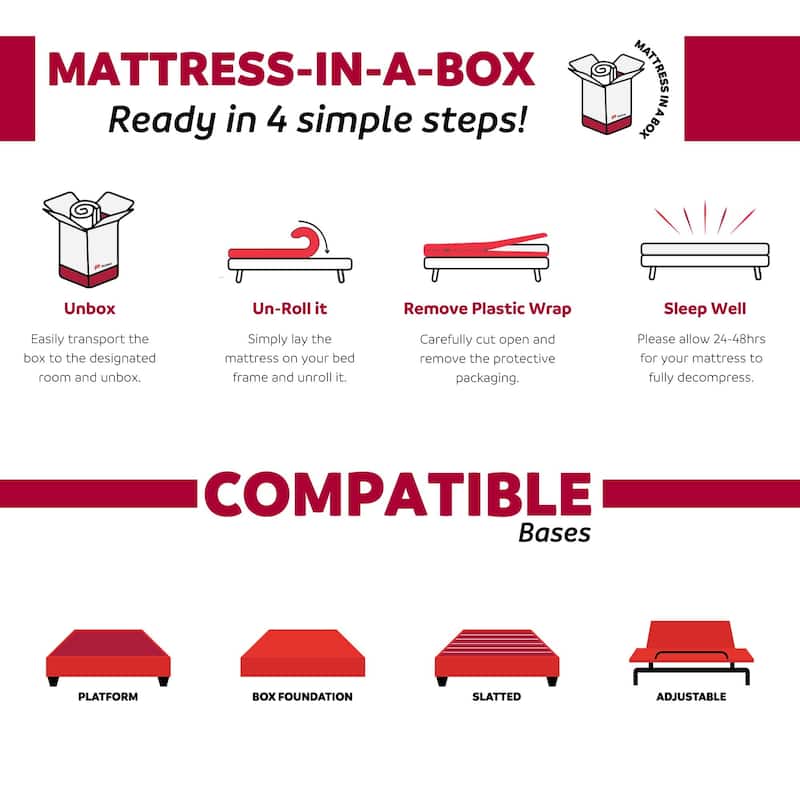 Doze 6 in. Firm Gel Memory Foam Bed in a Box Mattress with Aloe Vera Cover