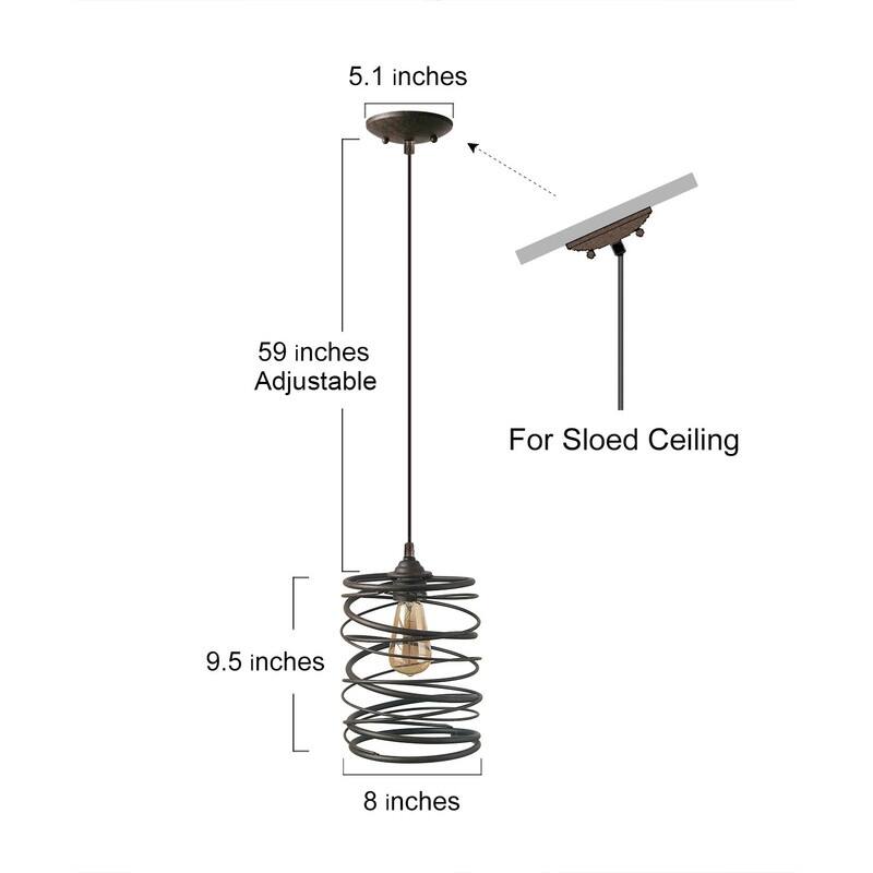 Modern Farmhouse 1-Light Pendant Light Iron Lantern for Kitchen Island