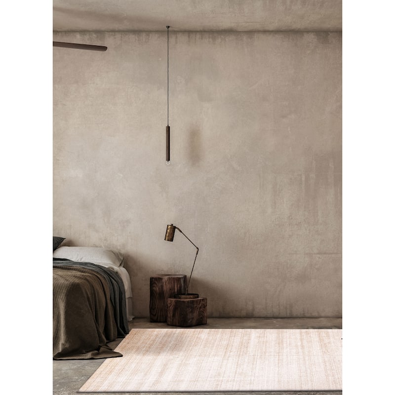 ECARPETGALLERY Hand Loomed Ananda Ivory Viscose, Wool Rug - 9'0 x 12'0