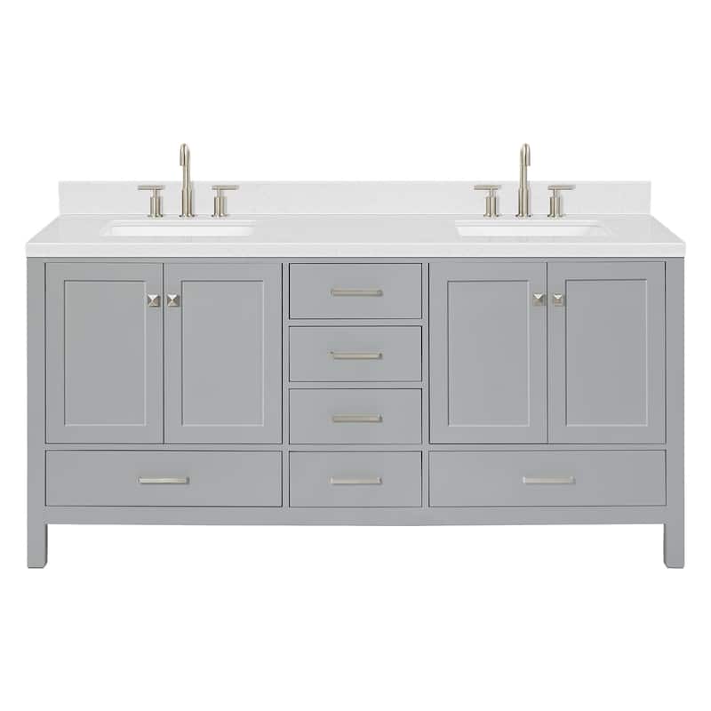 Ariel A072DCQRVO Cambridge 72" Free Standing Double Basin Vanity Set