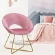 preview thumbnail 11 of 28, Costway Modern Velvet Accent Chair Upholstered Vanity Chair w/Golden - See Details