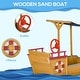 preview thumbnail 8 of 7, Outsunny Pirate Ship Kids Sandbox with Cover, Outdoor Wooden Sandbox Boat Toy for Backyard, Ages 3-8 Years Old