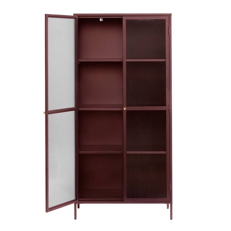 Rye Studio Brianne Metal & Glass 75" Display Cabinet