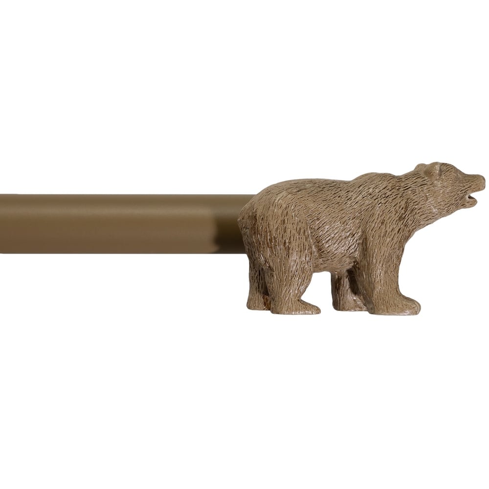 Farmhouse Bear 3/4" Curtain Rod Adjustable Designer Window Treatment Set