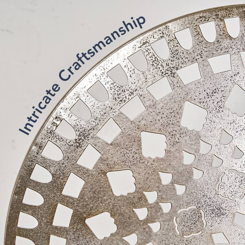 American Art Decor Distressed Silver Metal Medallion Sculpture