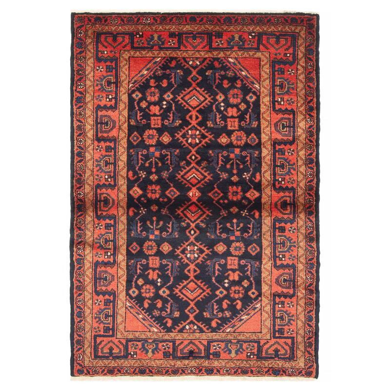 ECARPETGALLERY Hand-knotted Andelz Navy Wool Rug - 3'10 x 6'0 - Dark Navy - 3'10 x 6'0