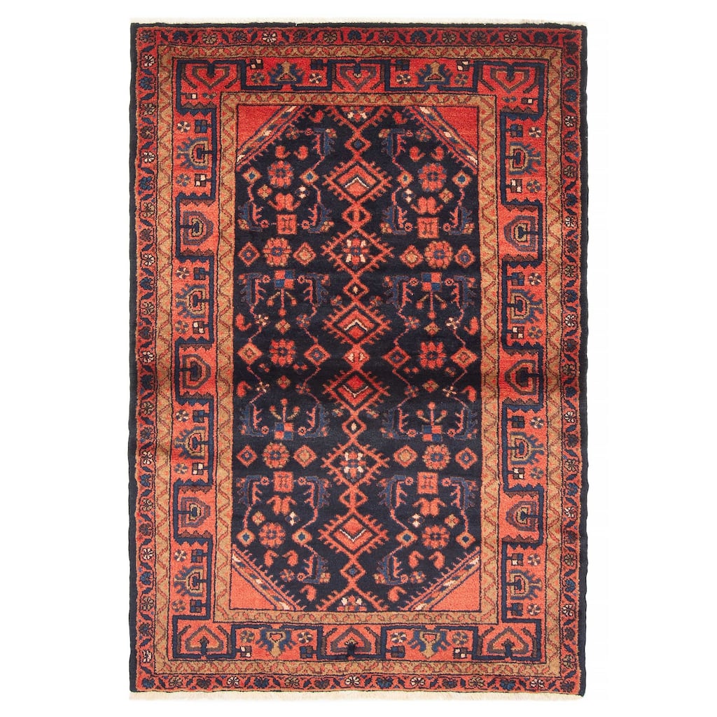 ECARPETGALLERY Hand-knotted Andelz Navy Wool Rug - 3'10 x 6'0