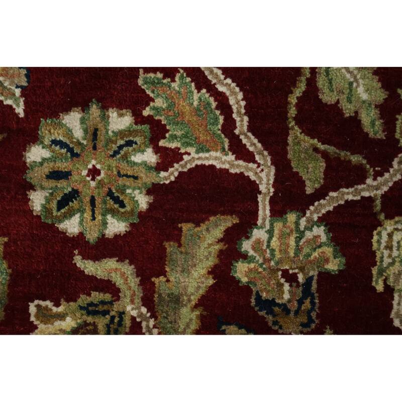 Hand Knotted Oriental 100% Wool Carpet Traditional All-Over Red Agra Area Rug - 12' 0'' X 9' 0''