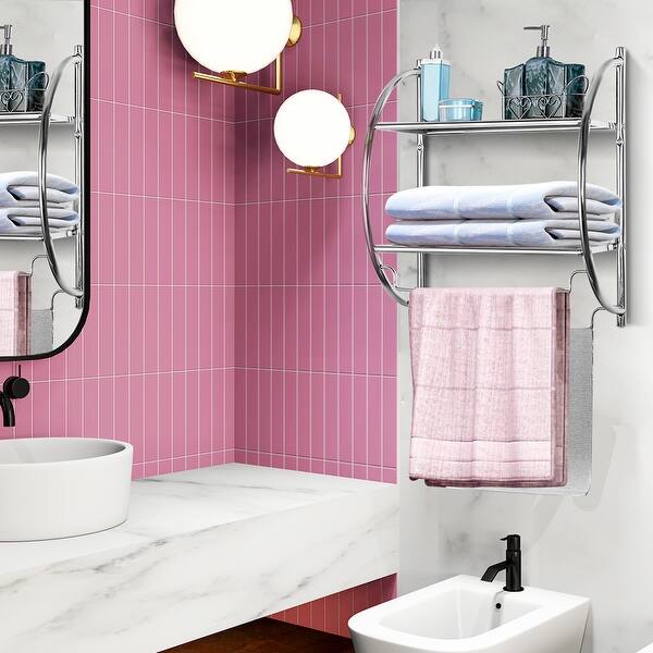 Costway 2 Tier Wall Mount Shower Organizer Toilet Costway 2 Tier Wall Mount Shower Organizer Toilet