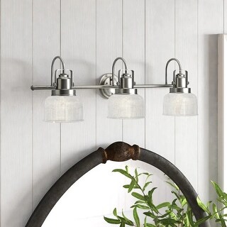 Rusnak 3-Light Bathroom Vanity Light with Textured Glass