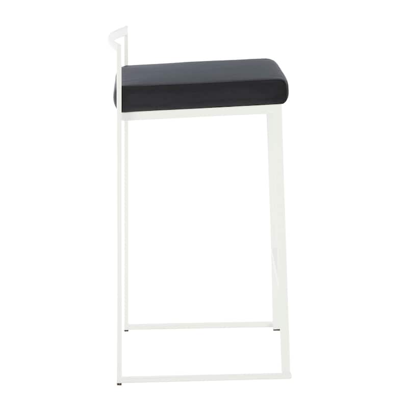 Porch & Den Forrest White Stackable Fully Welded Counter Stool (Set of 3)