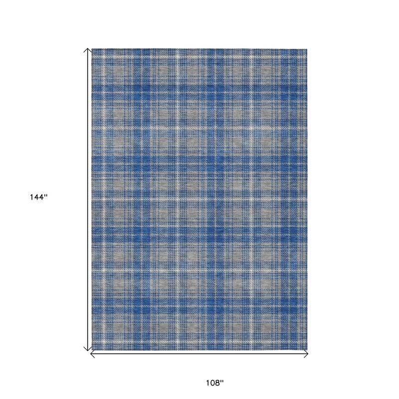 HomeRoots Plaid Transitional Rectangle Outdoor Rug