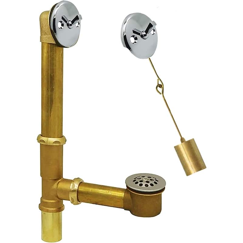 Fine Fixtures Bathtub Shower Drain - 20 Gauge Tubing, Trip Lever Overflow Assembly Tub Drain Kit
