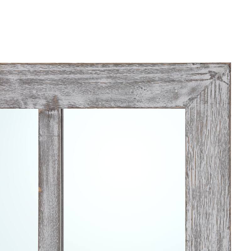 SAFAVIEH Katarina Rustic 36-inch Grey Grid Rectangular Wall Accent Mirror - 24" x 1.3" x 36" - 24Wx1Dx36H