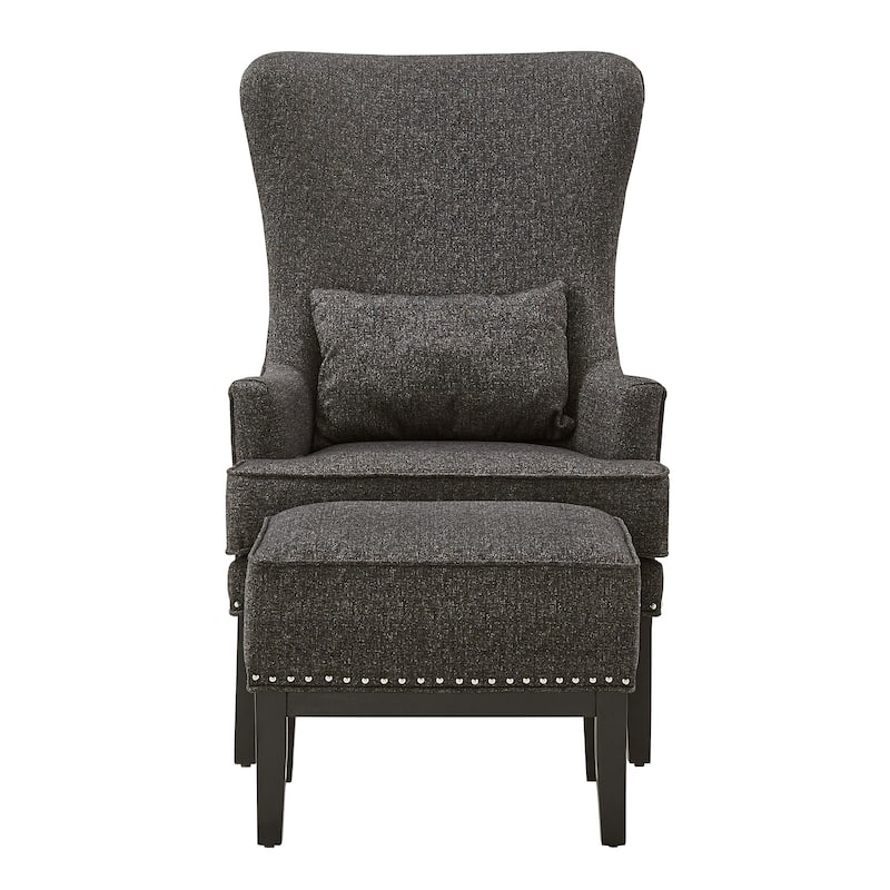Capella Highback Wing Lounge Chair with Footstool by iNSPIRE Q Artisan