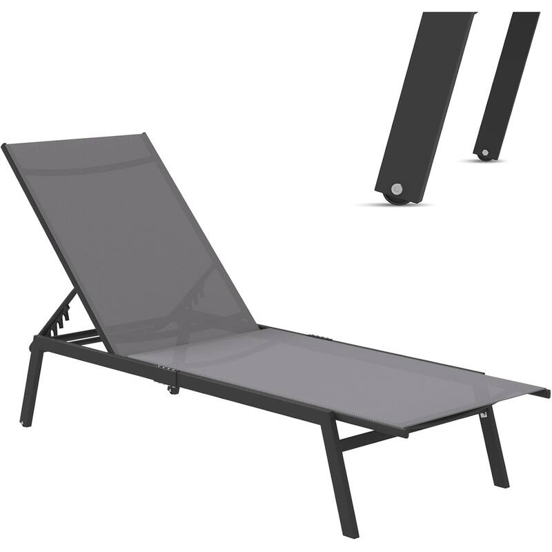 AECOJOY Adjustable Patio Aluminum Lounge Chairs for Outside