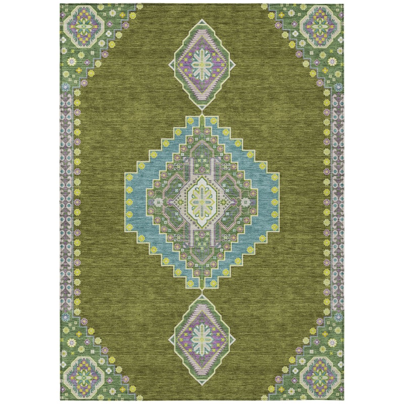 HomeRoots Oriental Traditional Rectangle Outdoor Rug