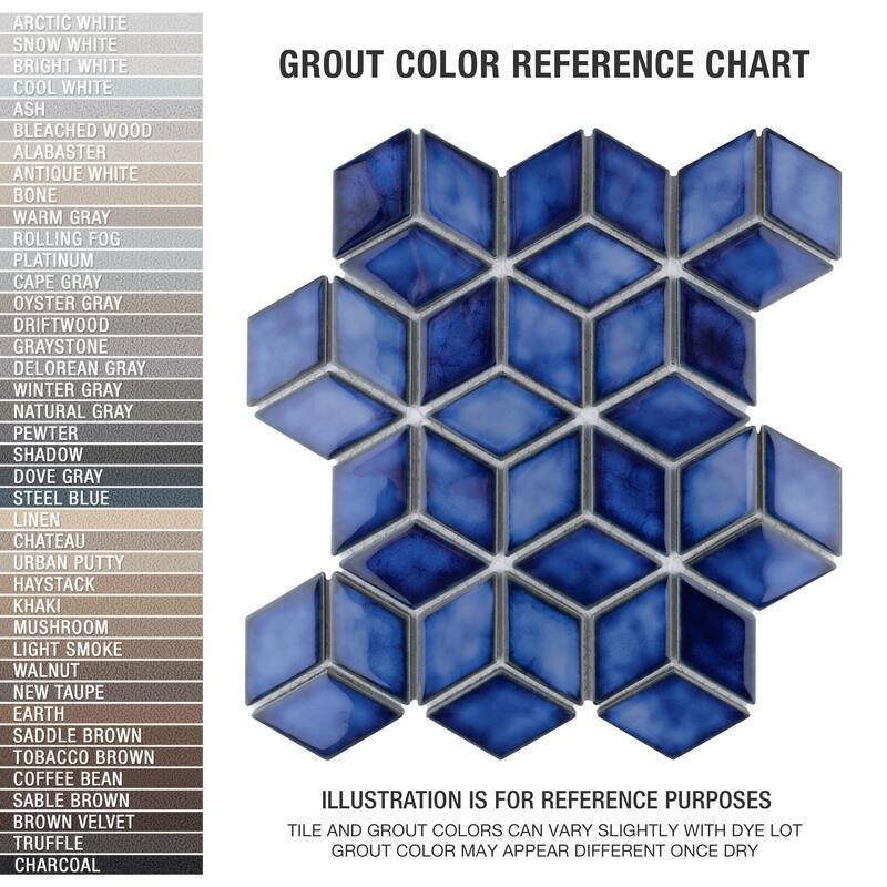 Merola Tile Hudson Rhombus Sapphire 10-1/4" x 11-3/4" Porcelain Mosaic Floor and Wall Tile