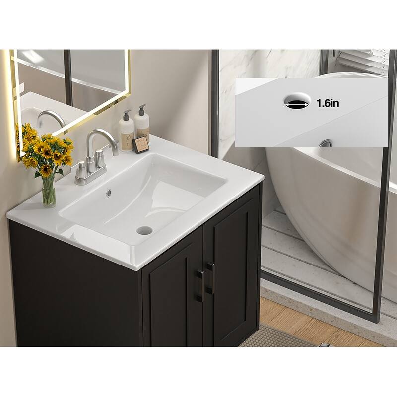 Anmytek 24'' Floating Bathroom Vanity Sink Combo Wall Mounted Cabinet with Soft Close Door