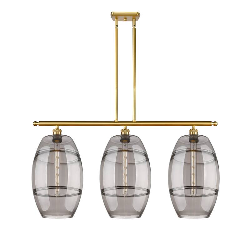 Innovations Lighting 516-3I-19-37 Vaz Linear Vaz 3 Light 37" Wide - Satin Gold / Smoked