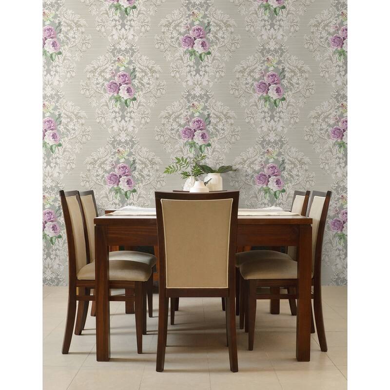 Seabrook Designs Vesper Floral Cameo Unpasted Wallpaper