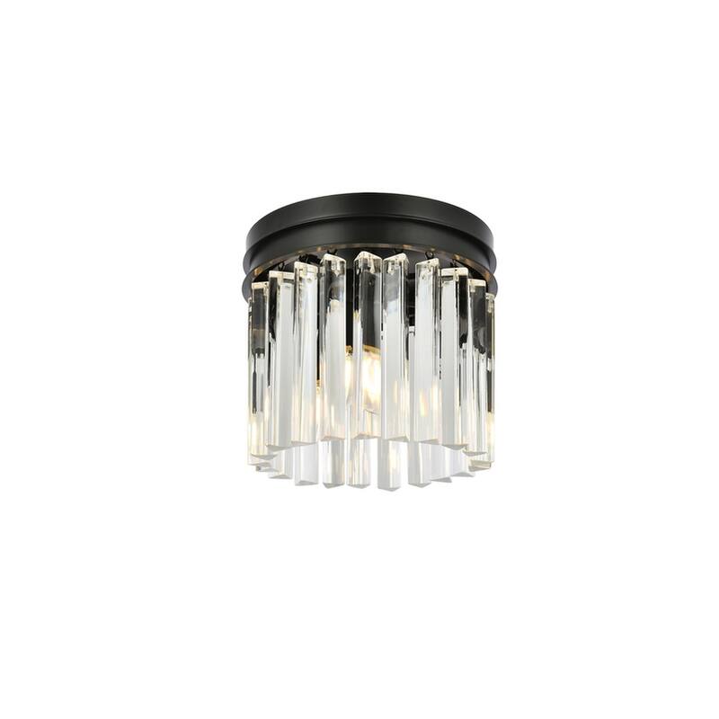 Royce Edge 3-Light Matte Black Flush Mount - matte black (royal cut clear crystals)