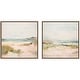 preview thumbnail 1 of 7, Kate and Laurel Gold Tranquil Landscape Square 2 Piece Framed Canvas Wall Art Set by Amy Lighthall 2 Piece Set 22x22 - Gold