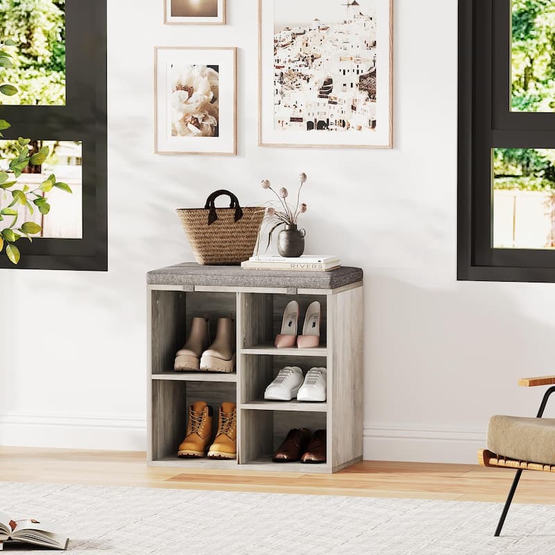 20 Inches Shoe Bench with Cushion