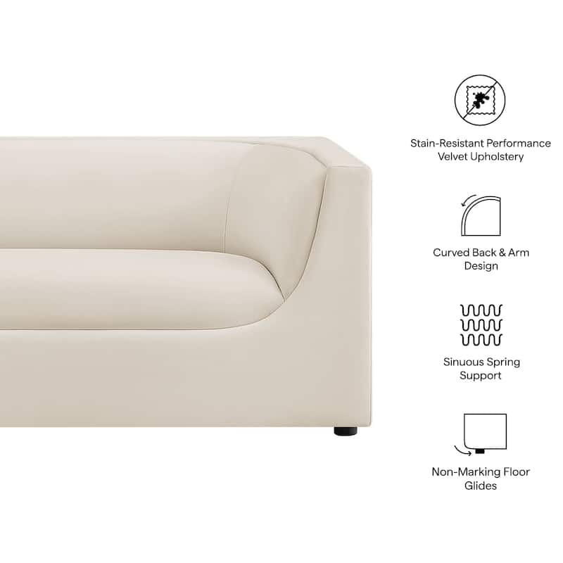 Hilda 67" Curved Back Performance Velvet Loveseat
