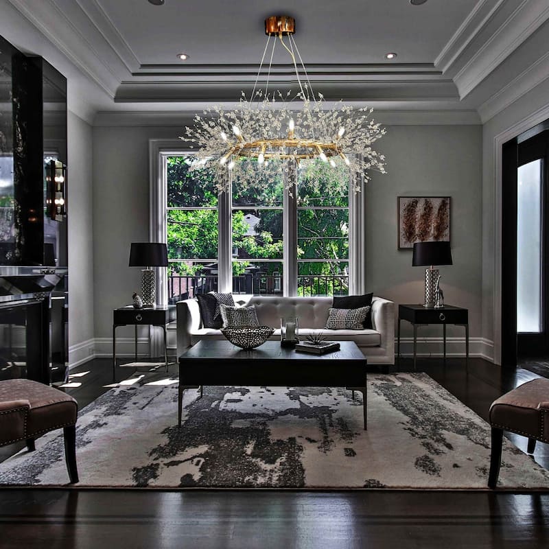 Crystal Chandelier 38" Firework Lighting Starburst Pendant light