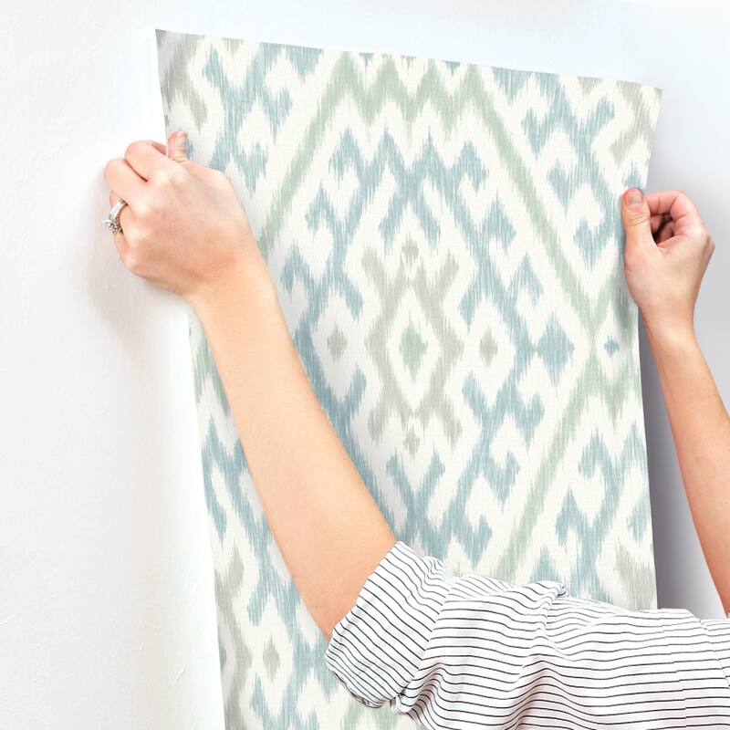 A-Street Prints Solola Aqua Ikat Wallpaper