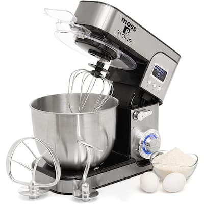 Stone Stand Mixer With LCD Display, 6 Speed Electric Mixer With 5.5 Quart Stainless Steel Mixing Bowl