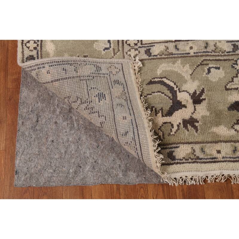 Earth Tone Oushak Area Rug Hand-Knotted Oriental Wool Carpet - 8'1" x 10'0"
