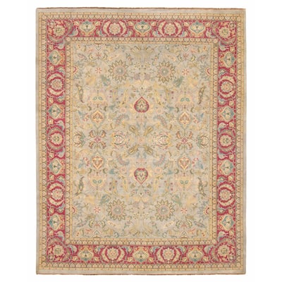 ECARPETGALLERY Hand-knotted Finest Agra Jaipur Grey Wool Rug - 9'0 x 11'1
