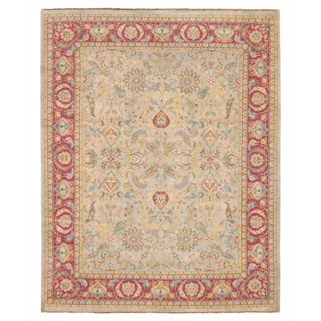 ECARPETGALLERY Hand-knotted Finest Agra Jaipur Grey Wool Rug - 9'0 x 11'1