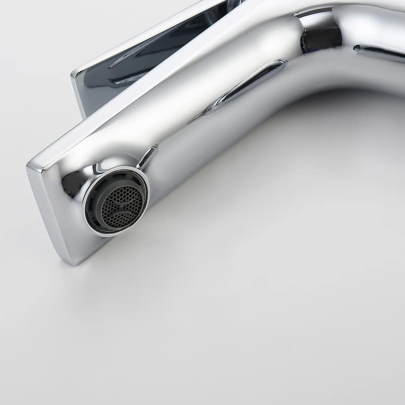 Chrome Single Handle Bathroom Faucet for 1 Hole Vanity Sink - 7.08" x 1.77" x 7.24"