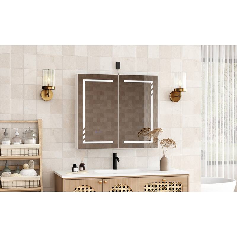 Contemporary Vanity Set Ceramic Basin and Chic Medicine Cabinet Combo