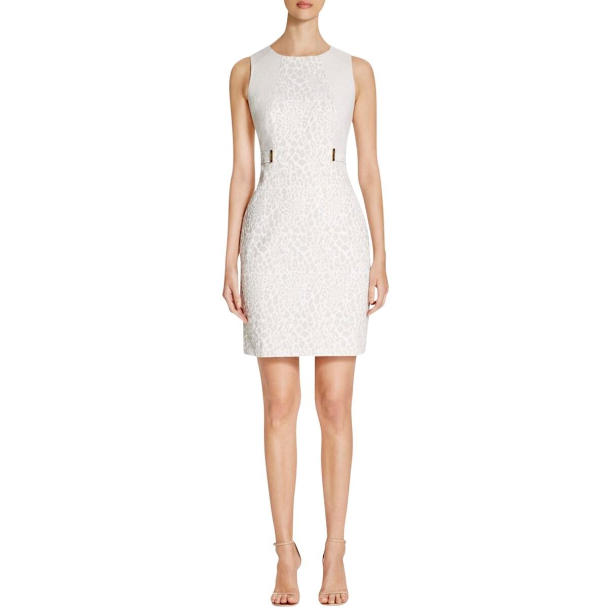 Shop Calvin Klein Womens Wear To Work Dress Jacquard Animal Print
