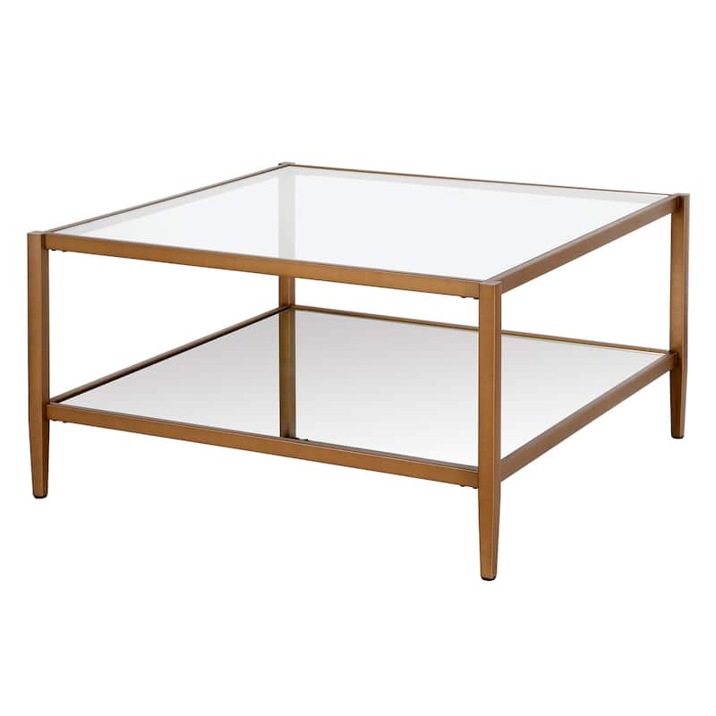 Hera Square Coffee Table with Mirror Bottom Shelf