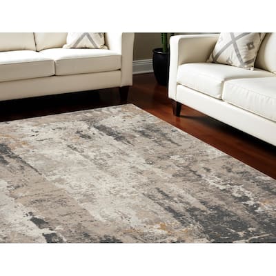 Javi Power Loomed Abstract Modern Area Rug By HomeRoots - 118' X '94' X '0.38